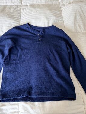 Cat & Jack Navy Button-Shoulder Turtleneck Sweater
